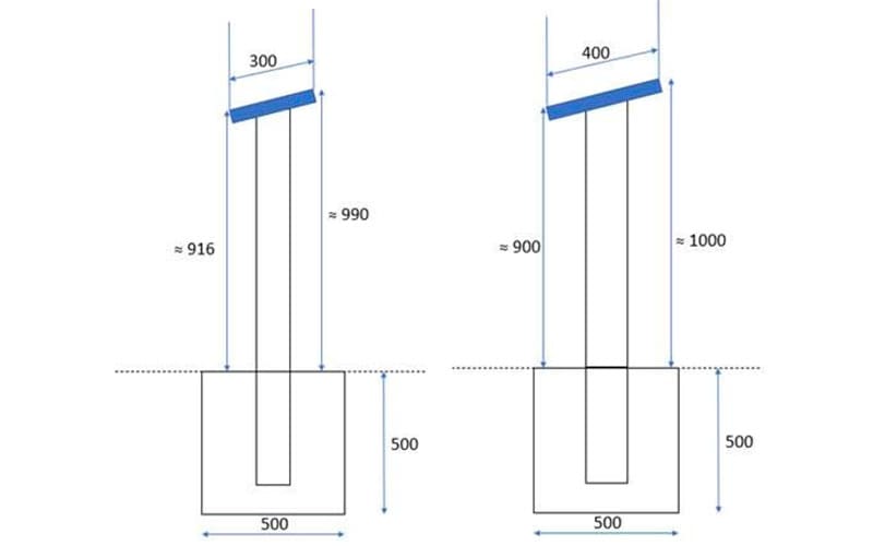 Schéma dimensions table d'orientation petit plateau
